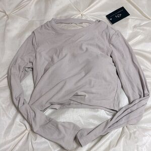 Turtleneck Long Sleeve Brame Crop in Beige